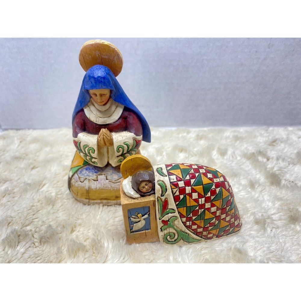 Jim Shore 2003 Joy To The World Set of 2 Figures Angel Plus Baby EUC
